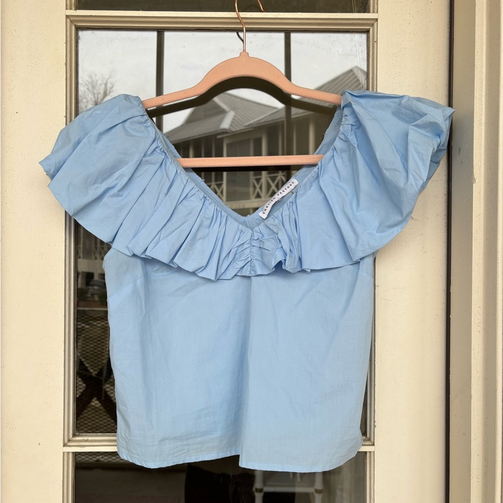 English Factory Blue Blouse Top Size Small